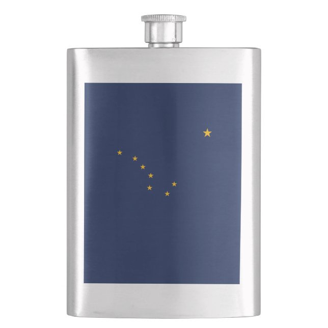 Alaska State Flag Design Hip Flask (Front)