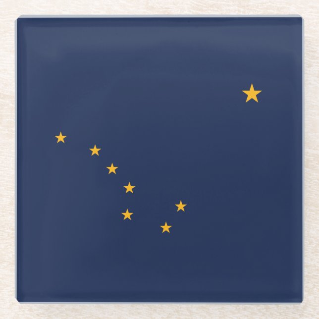 Alaska State Flag Glass Coaster (Front)