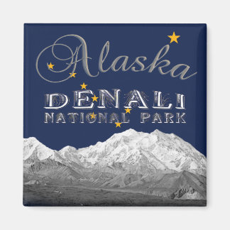 Alaska State Flag Mt McKinley Magnet