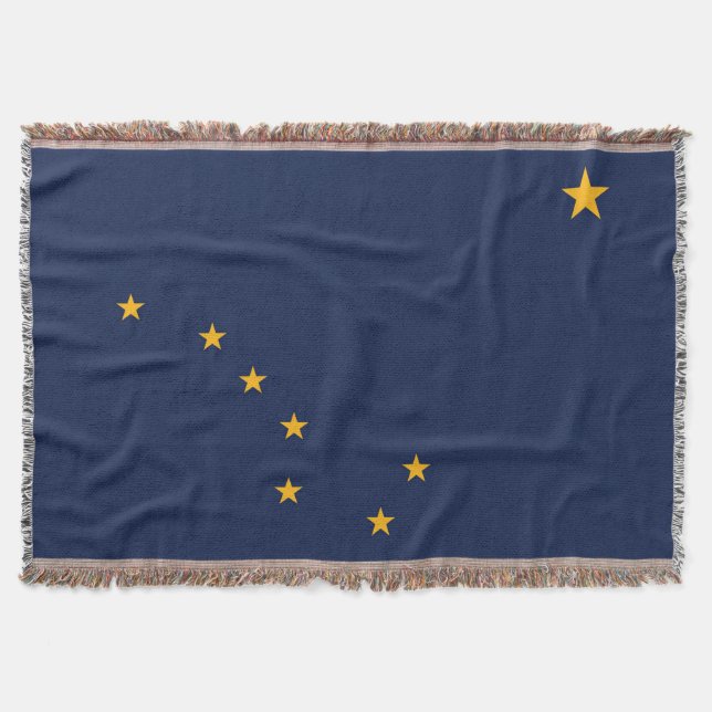 Alaska State Flag Print Patriotic Throw Blanket (Front)