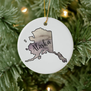 Alaska State Illustration Ornament