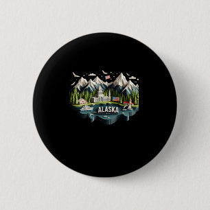 Alaska State In Usa Sticker 6 Cm Round Badge