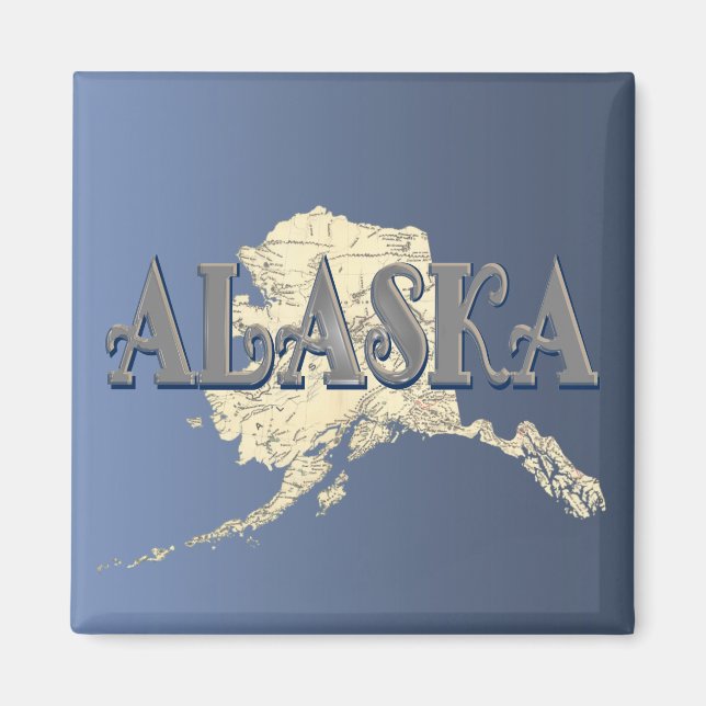 Alaska State Map Magnet (Front)