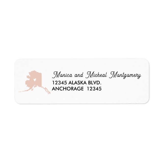 ALASKA State Map with Heart - ANY COLOR!   (Front)