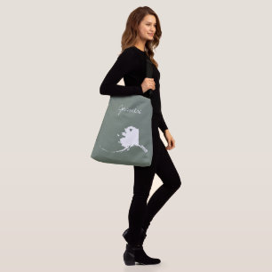 Alaska state map with heart personalise name crossbody bag