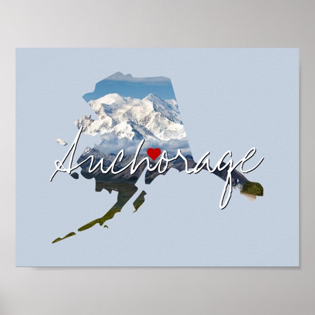 Alaska State Photo insert and town name Poster (Front)