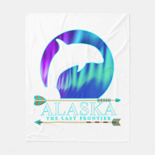 Alaska State Pride Alaska Northern Lights Alaskan Fleece Blanket