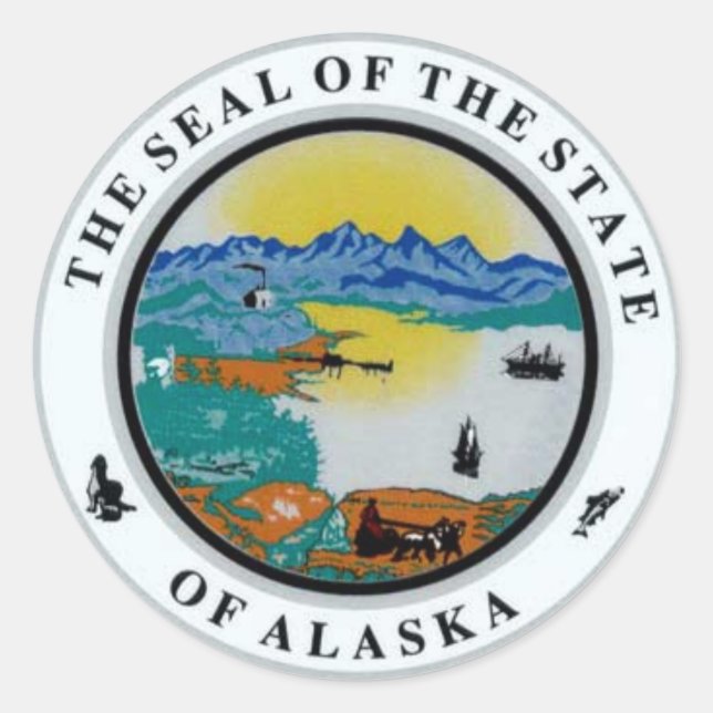 Alaska State Seal Stickers (Front)