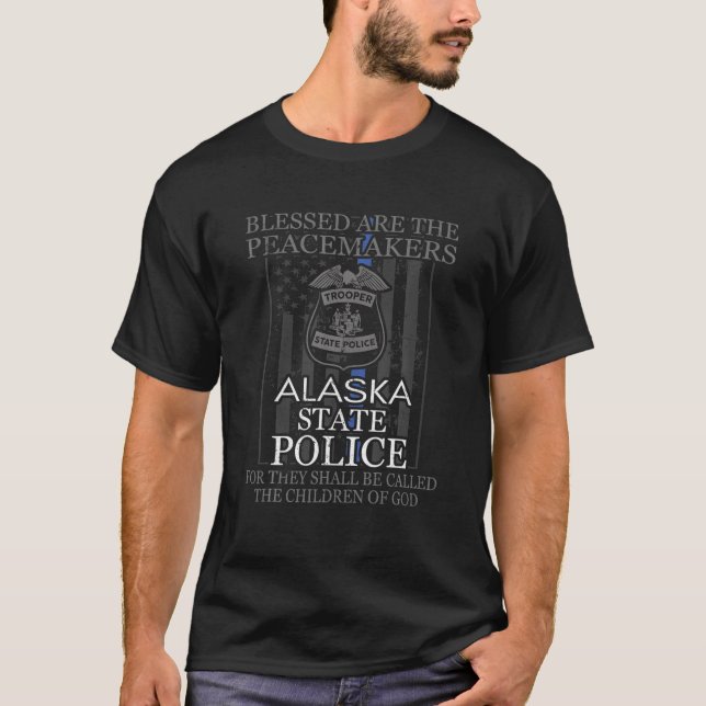 Alaska State Trooper T Police Support T-Shirt (Front)