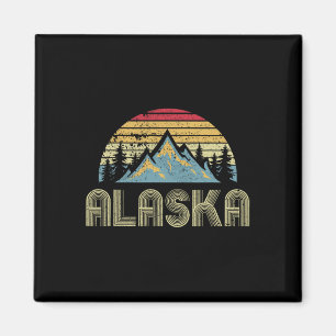 Alaska Tee - Retro Vintage Mountains Nature Hiking Magnet