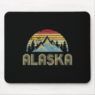 Alaska Tee - Retro Vintage Mountains Nature Hiking Mouse Mat