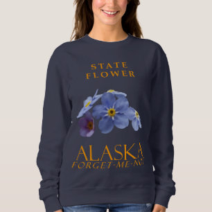 Alaska Territory Flower Blue Forget-Me-Not Sweatshirt
