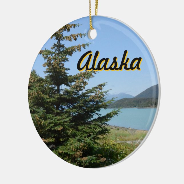 Alaska. The last frontier.  Ceramic Tree Decoration (Left)