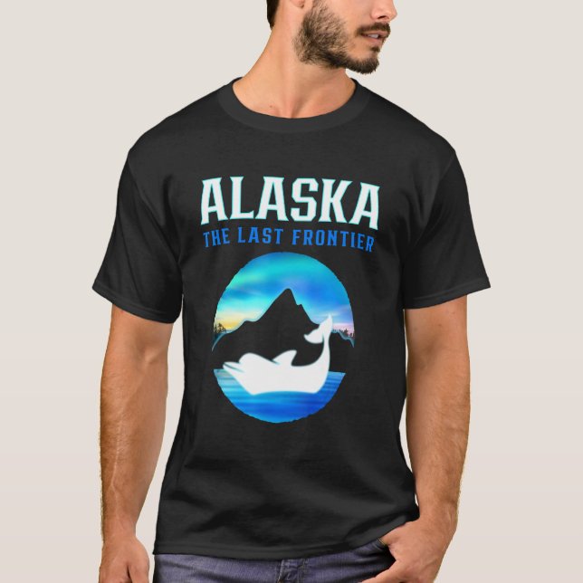 Alaska  The Last Frontier Dolphin Alaska State USA T-Shirt (Front)