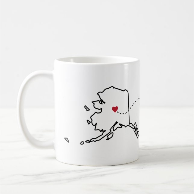 Alaska to Pennsylvania - Heart2Heart Coffee Mug (Left)