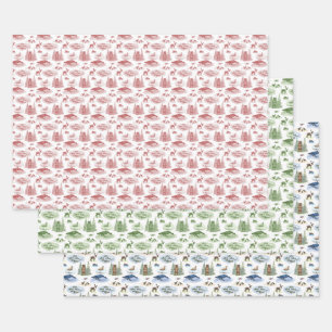 Alaska Toile Wrapping Paper