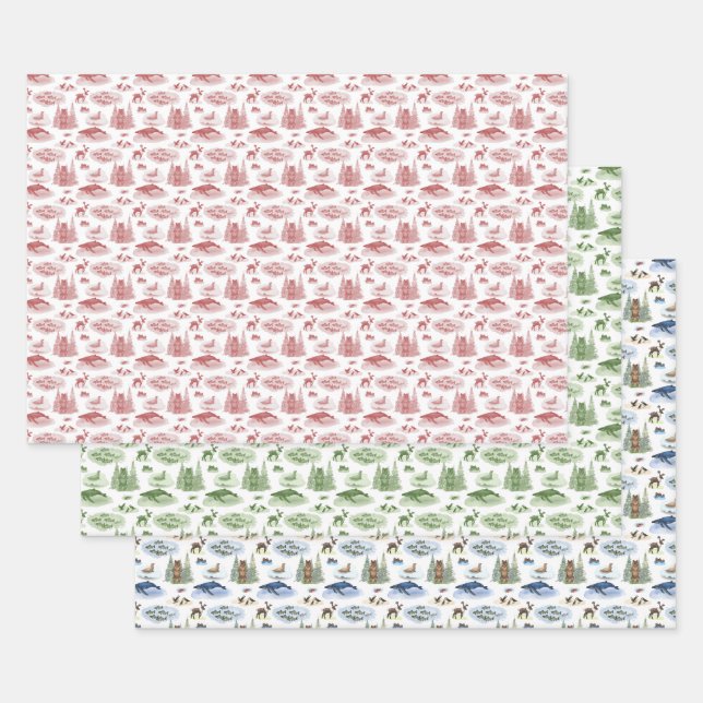 Alaska Toile Wrapping Paper  (Set)