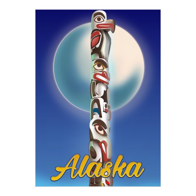 Alaska Totem Pole Travel print (Front)