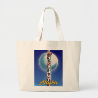 Alaska Totem Pole Travel print Large Tote Bag