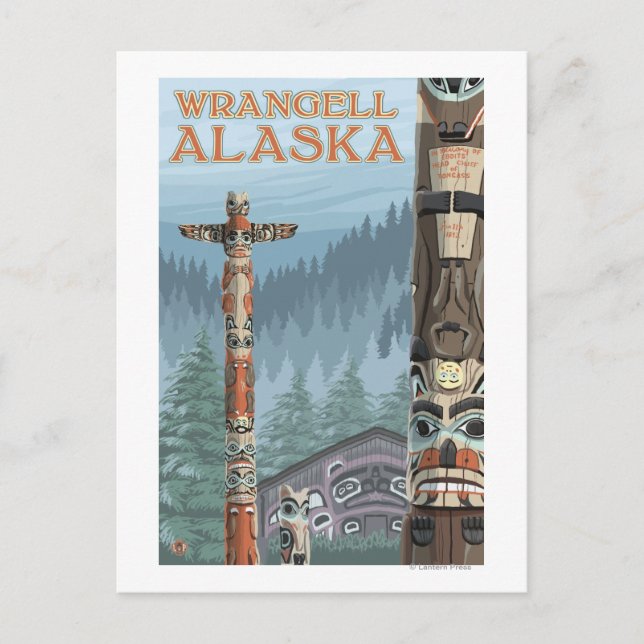 Alaska Totem Poles - Wrangell Alaska Postcard (Front)