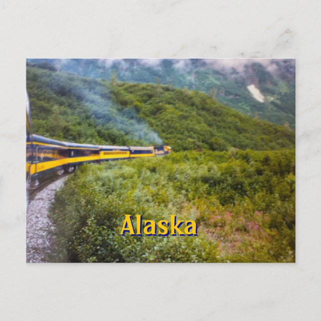 Alaska Train Travel Postcard (Front)