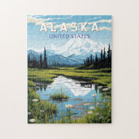 Alaska Travel Art Vintage