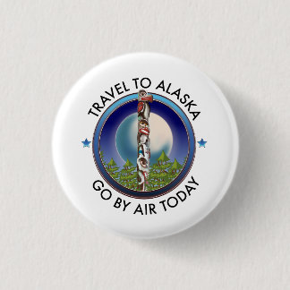 Alaska travel logo 3 cm round badge