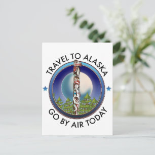 Alaska travel logo invitation postcard
