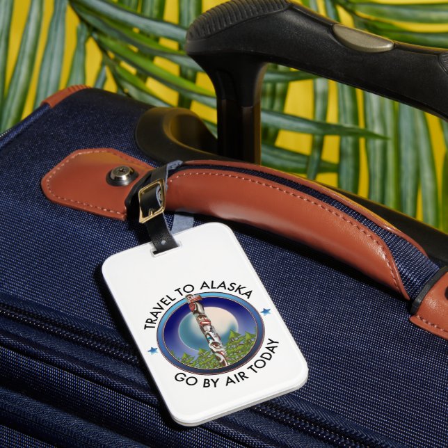 Alaska travel logo luggage tag (Front Insitu 1)