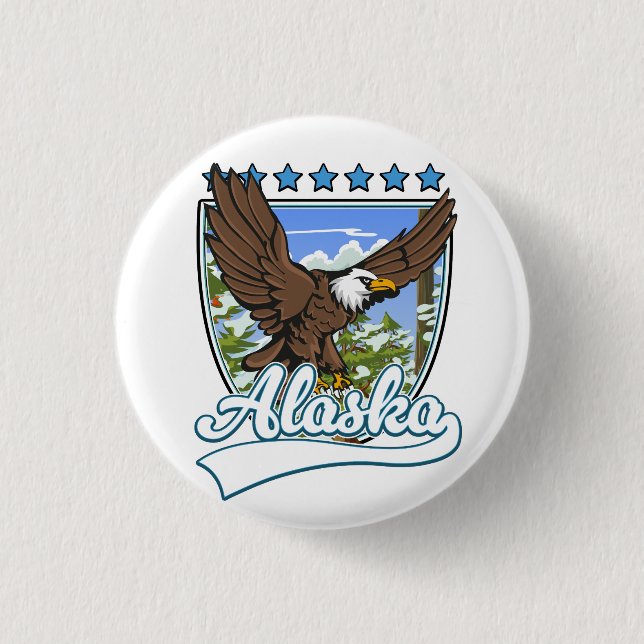 Alaska Travel Patch 3 Cm Round Badge (Front)