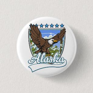 Alaska Travel Patch 3 Cm Round Badge
