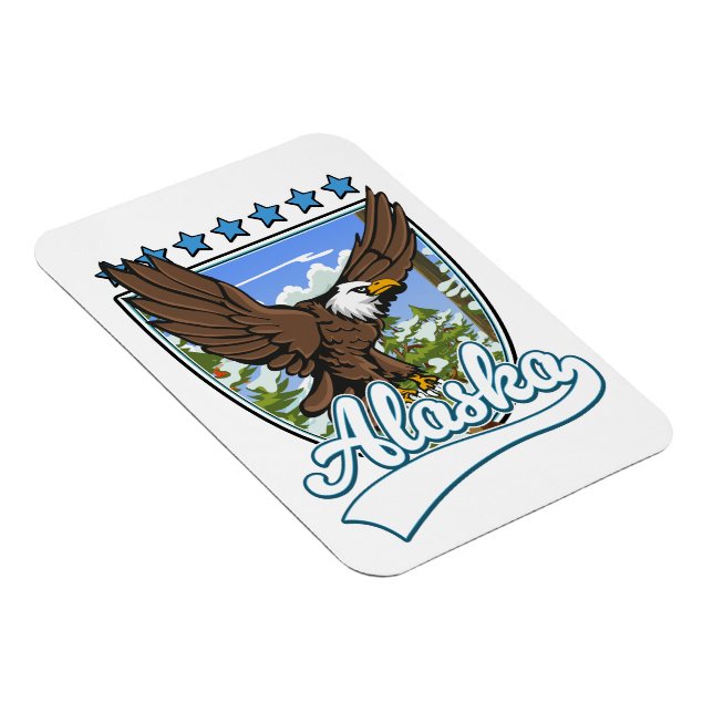 Alaska Travel Patch Magnet (Right Side)