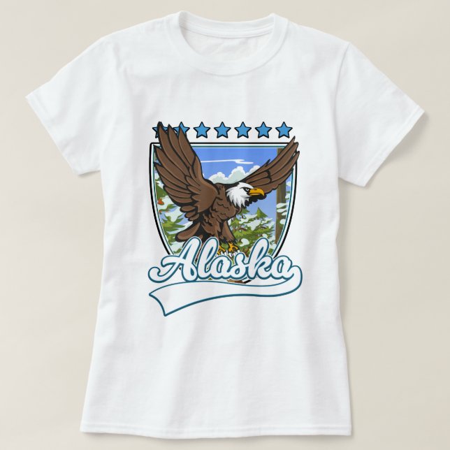 Alaska Travel Patch T-Shirt (Design Front)