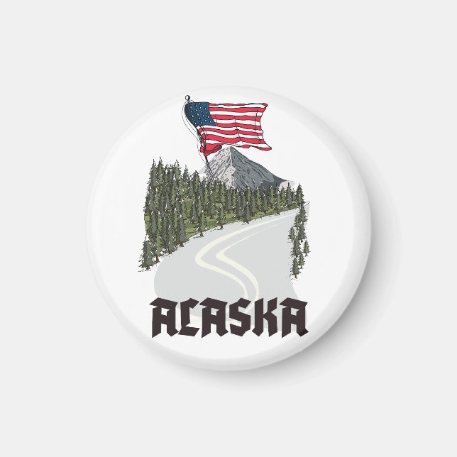 Alaska Travel Poster Magnet (Front)