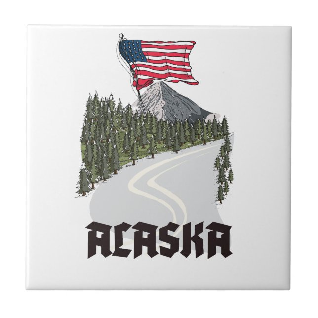 Alaska Travel Poster Tile (Front)