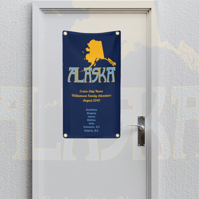 Alaska Travel Vacation Family Cruise Banner (Alaska Cruise Door Decor)