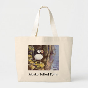 Alaska Tufted Puffin Large Tote Bag