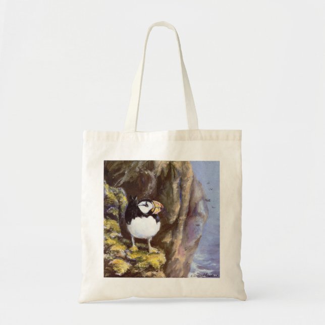 Alaska Tufted Puffin Tote Bag (Front)