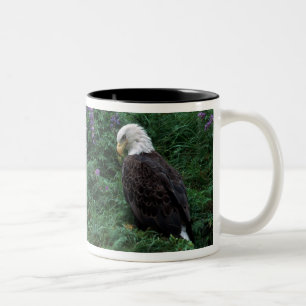 Alaska, Unalaska Island Bald Eagle among Nootka Two-Tone Coffee Mug