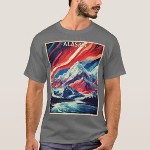 Alaska United States Starry Night Aurora Boreal Vi T-Shirt