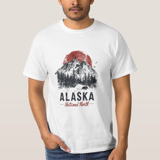 Alaska Untamed North Mountain Wilderness Outdoor T-Shirt (Front)