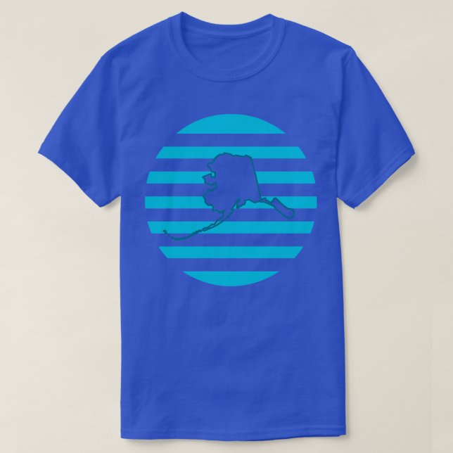 Alaska US State Retro Circle Blue TShirt (Design Front)