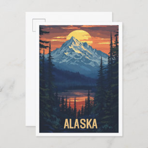 Alaska USA Art Vintage Travel Postcard