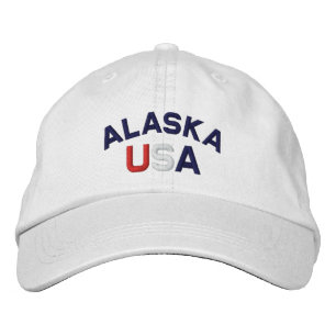 Alaska USA Embroidered White Hat