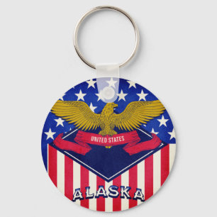 Alaska USA Flag  Keychain