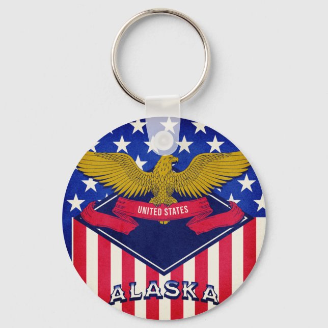 Alaska USA Flag  Keychain (Front)