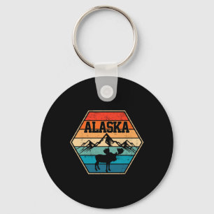 Alaska Usa Mountain Hiking Vintage Retro Gift Key Ring
