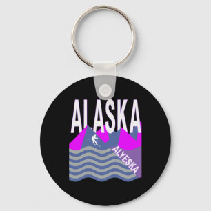 Alaska Usa Ski Resort Snowboarding Winter Skiing Key Ring