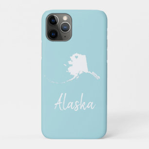Alaska usa state map with heart shape design iPhone 11 pro case