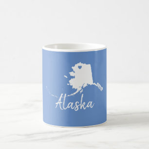 Alaska usa state map with heart shape design  coffee mug